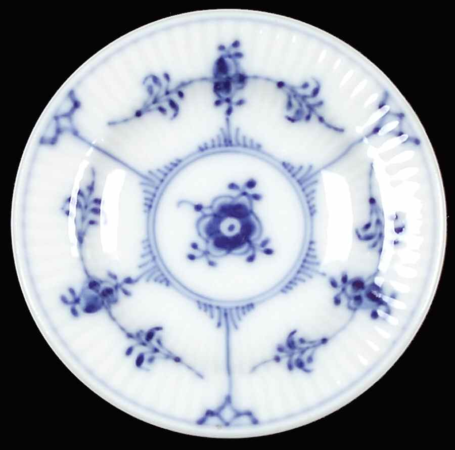 Blue Fluted Plain (No Trim) Butter Pat by Royal Copenhagen-1