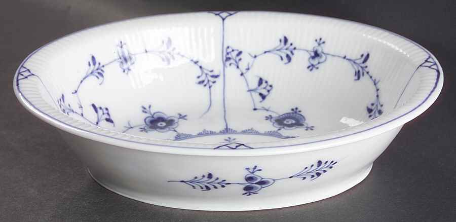 Blue Fluted Plain (No Trim) 8" Oval Vegetable Bowl by Royal Copenhagen-1