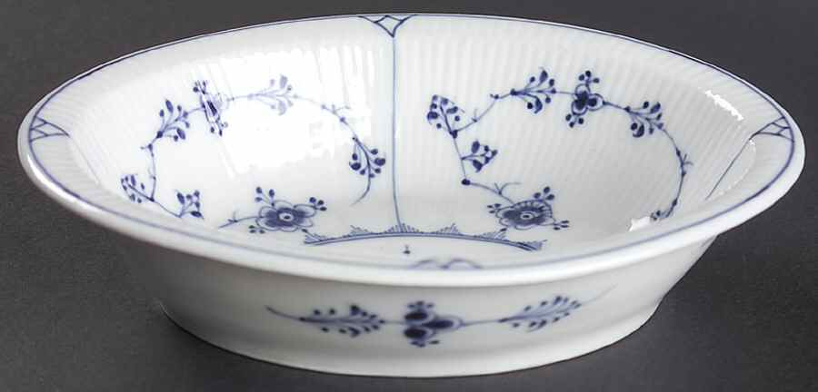 Blue Fluted Plain (No Trim) 8" Oval Vegetable Bowl by Royal Copenhagen-1