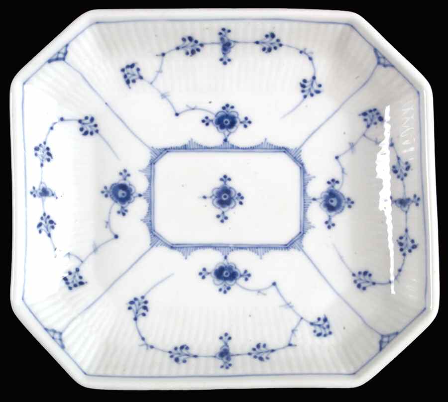 Blue Fluted Plain (No Trim) 7" Octagonal Dish by Royal Copenhagen-1