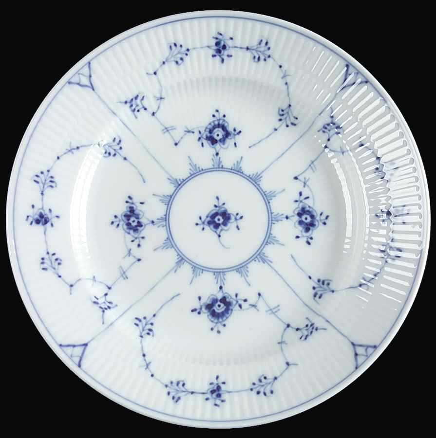 Blue Fluted Plain (No Trim) Luncheon Plate by Royal Copenhagen-1