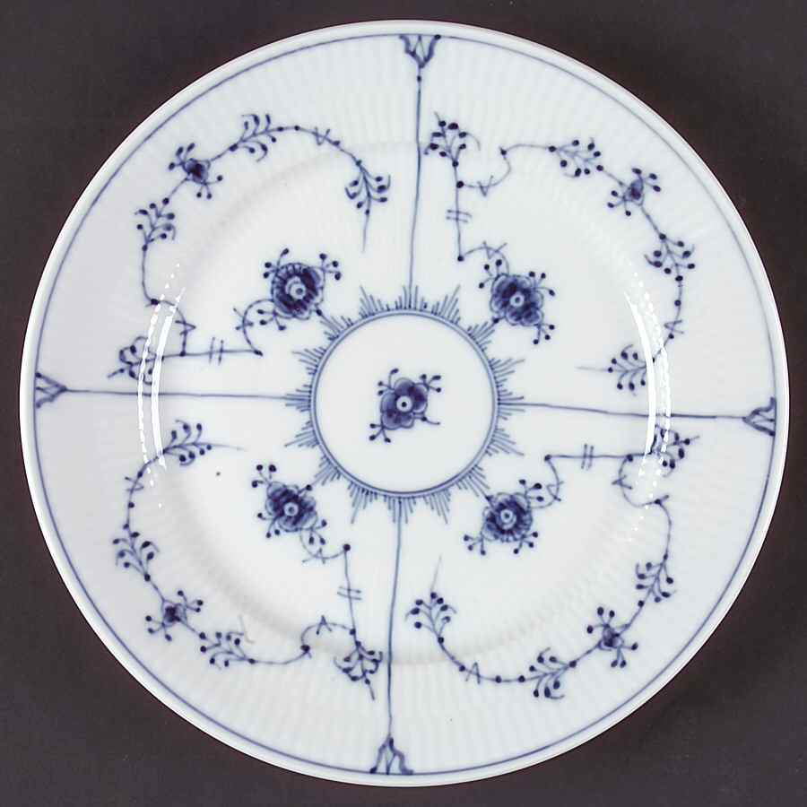 Blue Fluted Plain (No Trim) Luncheon Plate by Royal Copenhagen-1