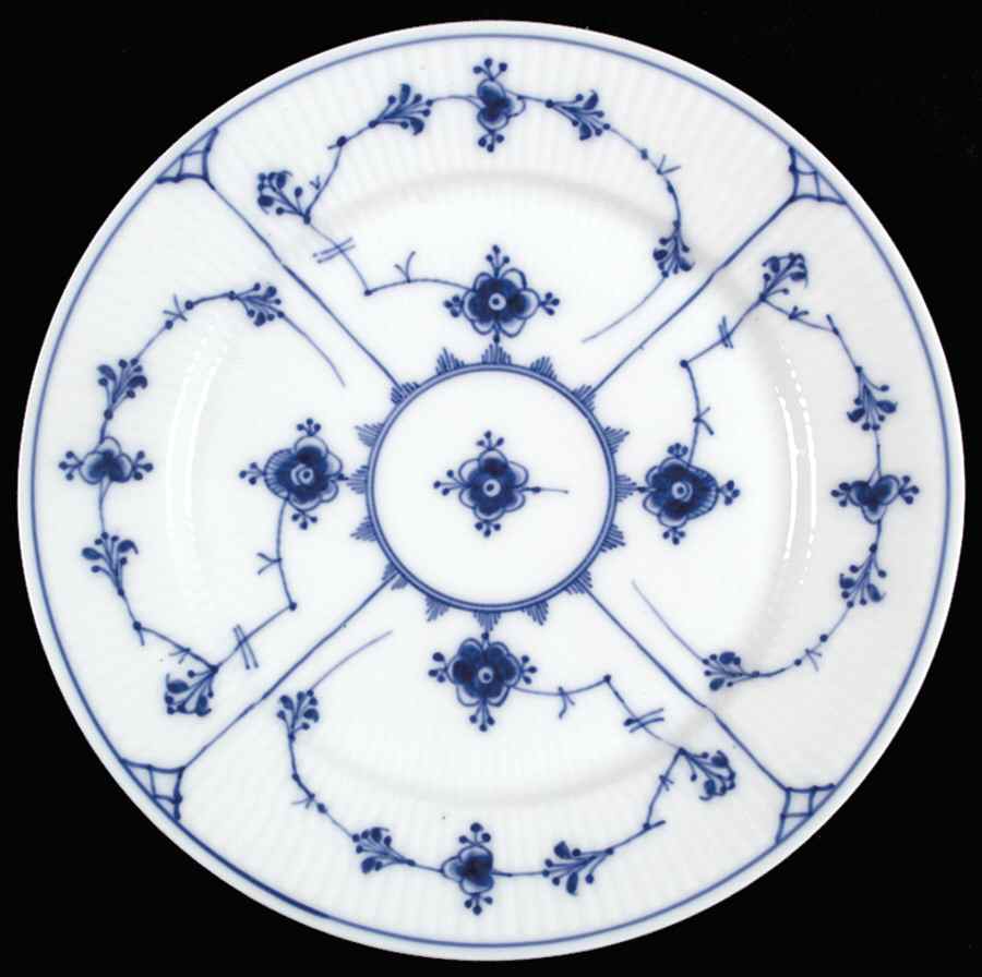 Blue Fluted Plain (No Trim) Luncheon Plate by Royal Copenhagen-1