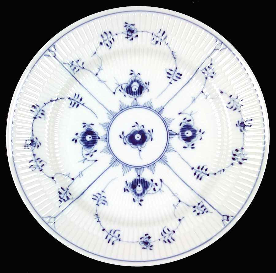 Blue Fluted Plain (No Trim) Luncheon Plate by Royal Copenhagen-1