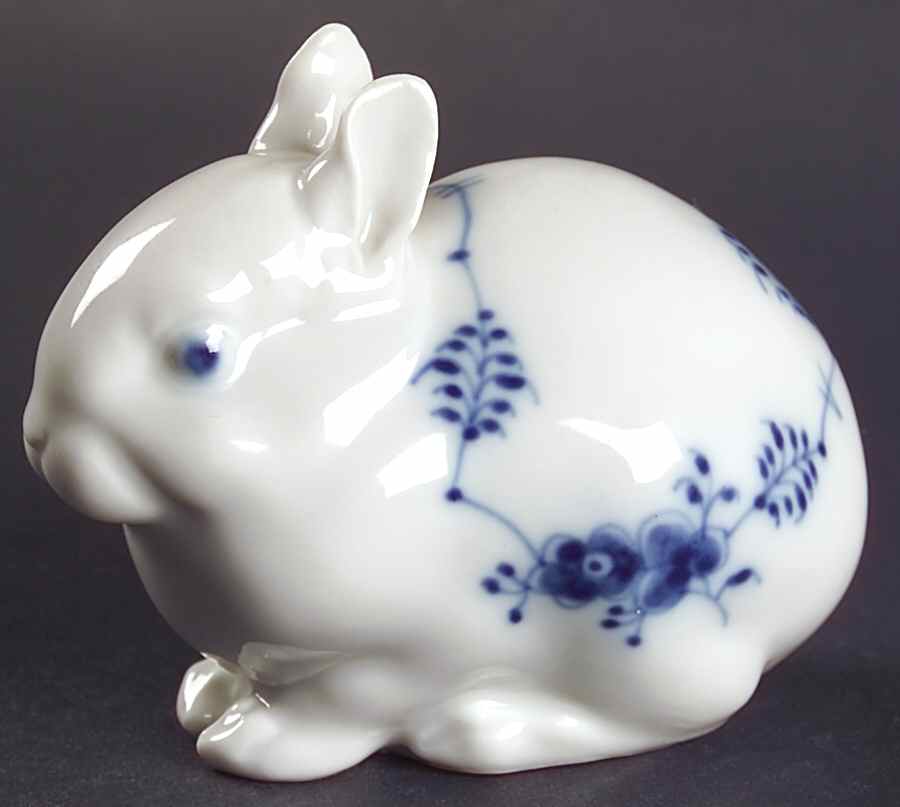 Blue Fluted Plain (No Trim) Rabbit Figurine by Royal Copenhagen-1