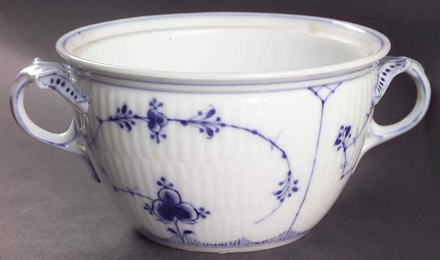 Blue Fluted Plain (No Trim) Sugar Box No Lid by Royal Copenhagen-1