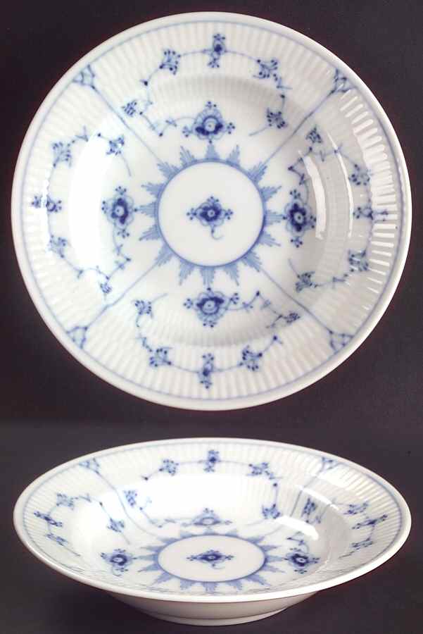 Blue Fluted Plain (No Trim) Rim Fruit/Dessert (Sauce) Bowl by Royal Copenhagen-1