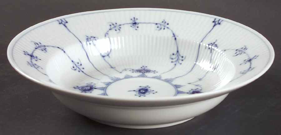 Blue Fluted Plain (No Trim) Large Rim Soup Bowl by Royal Copenhagen-1