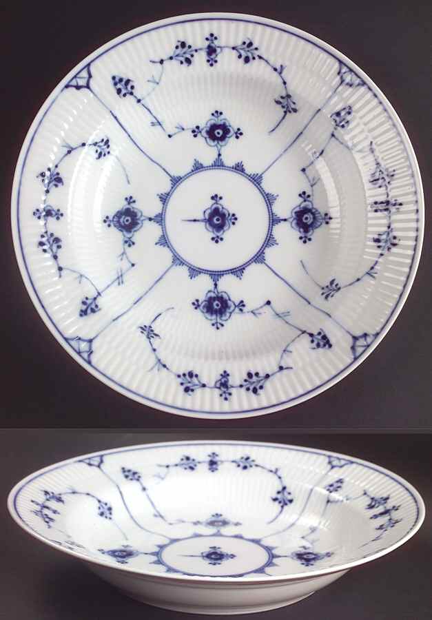 Blue Fluted Plain (No Trim) Large Rim Soup Bowl by Royal Copenhagen-1