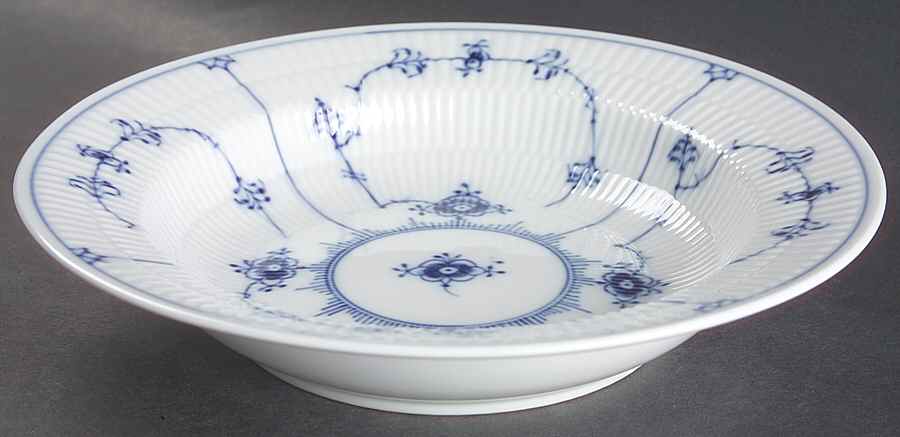 Blue Fluted Plain (No Trim) Rim Soup Bowl by Royal Copenhagen-1