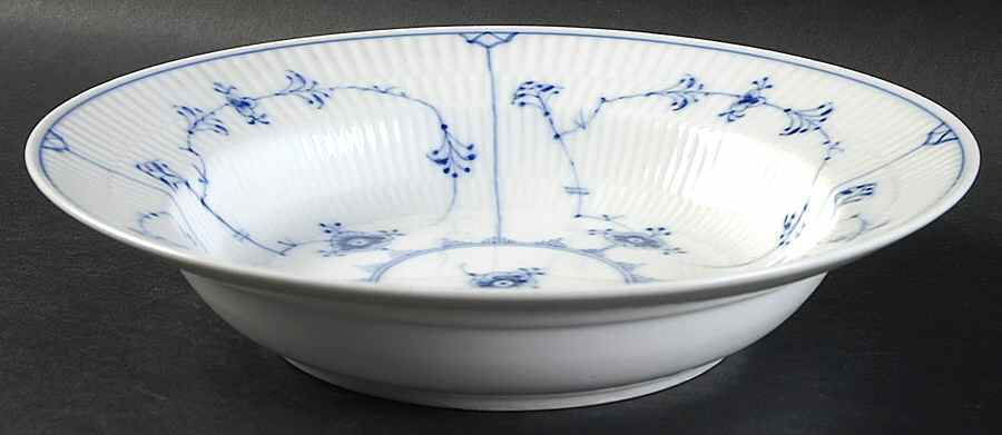 Blue Fluted Plain (No Trim) Large Rim Soup Bowl by Royal Copenhagen-1