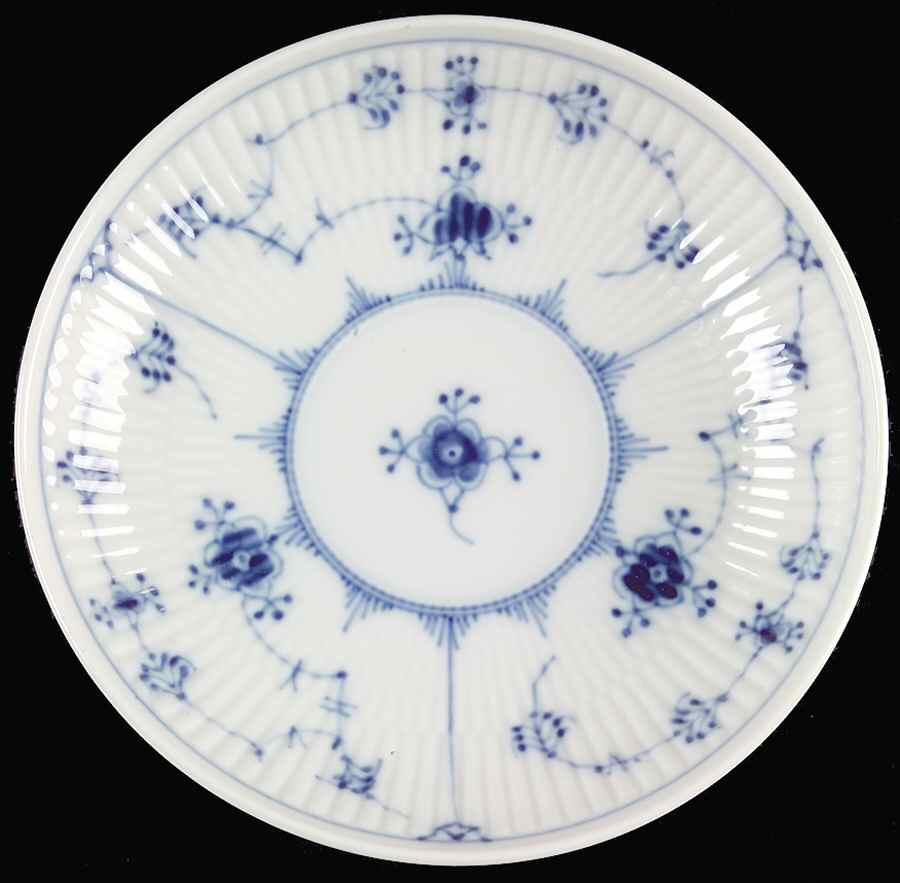 Blue Fluted Plain (No Trim) Saucer for Flat Cup by Royal Copenhagen-1