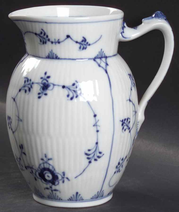 Blue Fluted Plain (No Trim) 12 Oz Pitcher by Royal Copenhagen-1