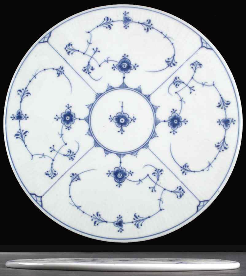 Blue Fluted Plain (No Trim) Large Cake Plate by Royal Copenhagen-1