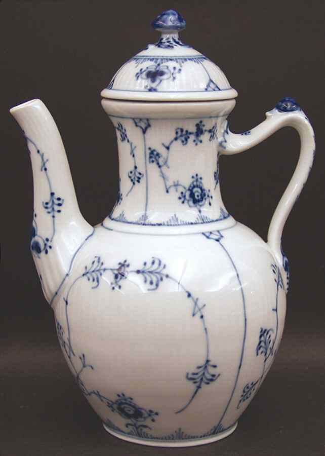 Blue Fluted Plain (No Trim) Mini Coffee Pot & Lid by Royal Copenhagen-1