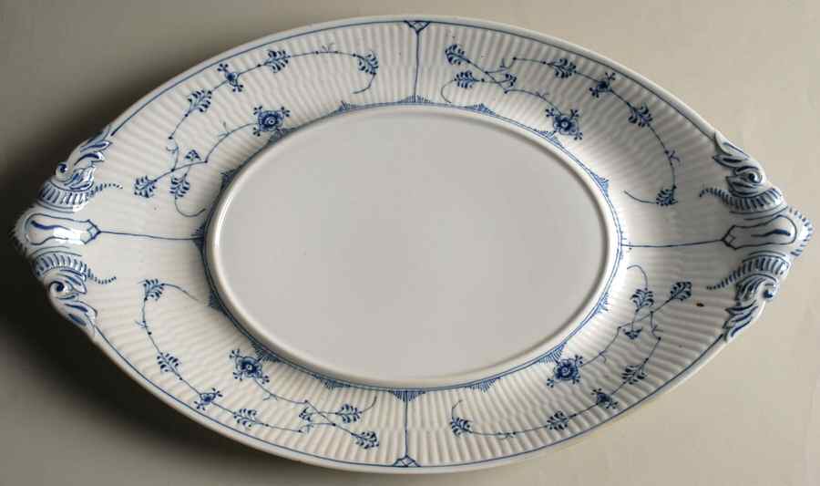 Blue Fluted Plain (No Trim) Underplate for Oval Tureen by Royal Copenhagen-1