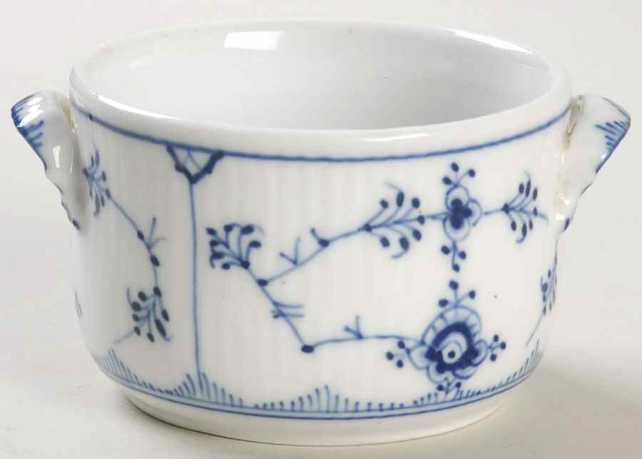 Blue Fluted Plain (No Trim) Open Sugar Bowl by Royal Copenhagen-1