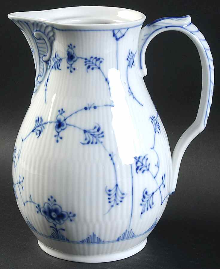Blue Fluted Plain (No Trim) Chocolate Pot No Lid by Royal Copenhagen-1
