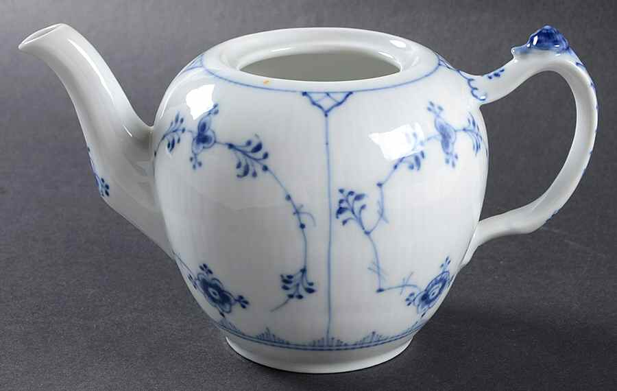 Blue Fluted Plain (No Trim) Mini Teapot No Lid by Royal Copenhagen-1
