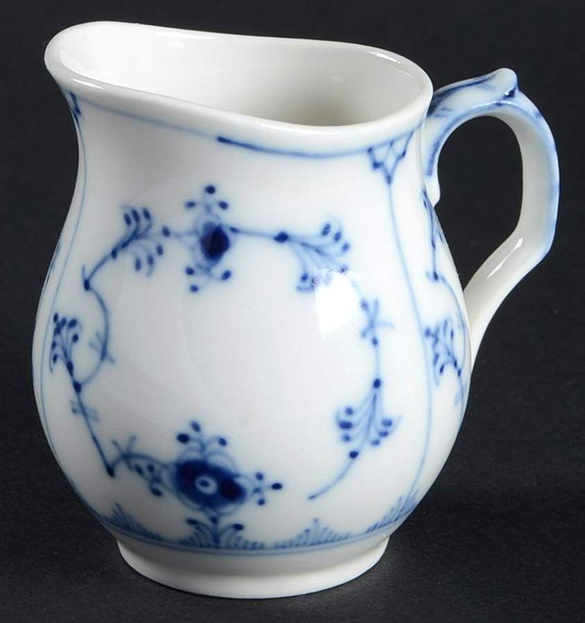 Blue Fluted Plain (No Trim) Individual Creamer by Royal Copenhagen-1