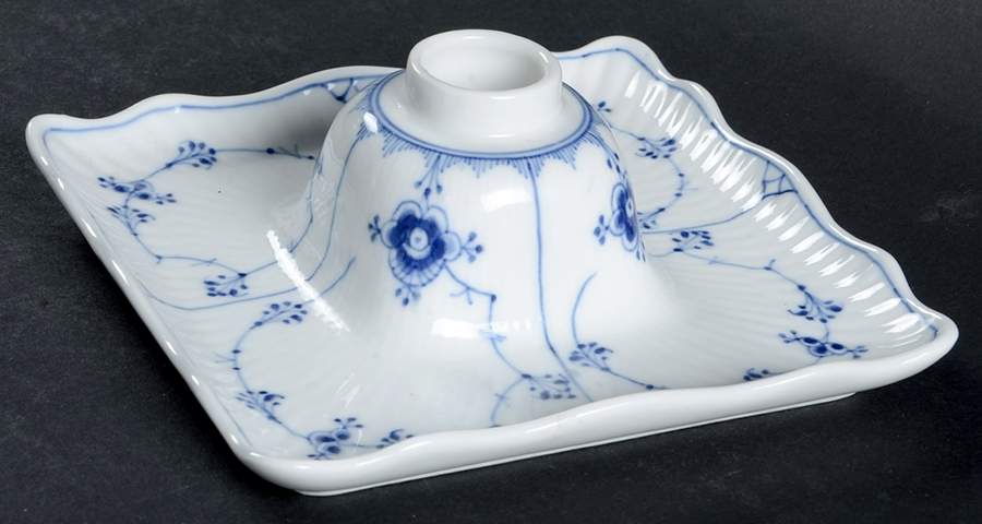 Blue Fluted Plain (No Trim) 2" Candlestick by Royal Copenhagen-1