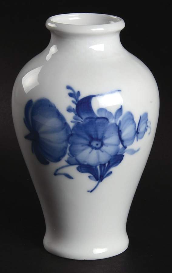 Blue Flowers Plain 6" Vase by Royal Copenhagen-1
