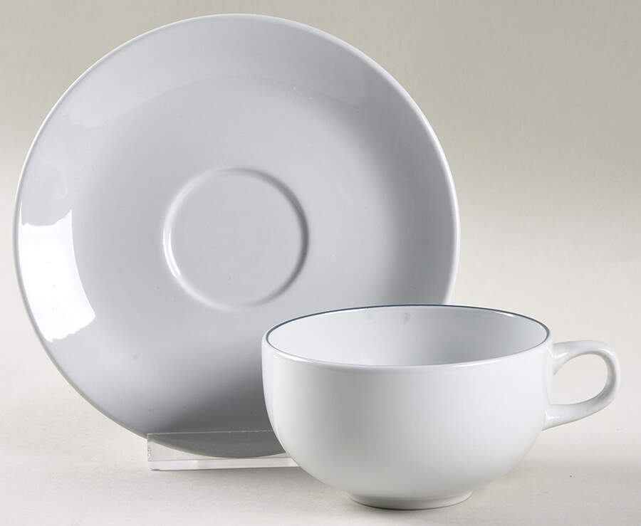Blue Line Flat Demitasse Cup & Saucer Set by Royal Copenhagen-1