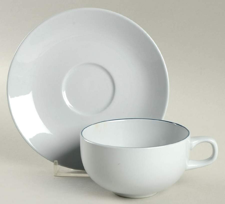 Blue Line Flat Cup & Saucer Set by Royal Copenhagen-1