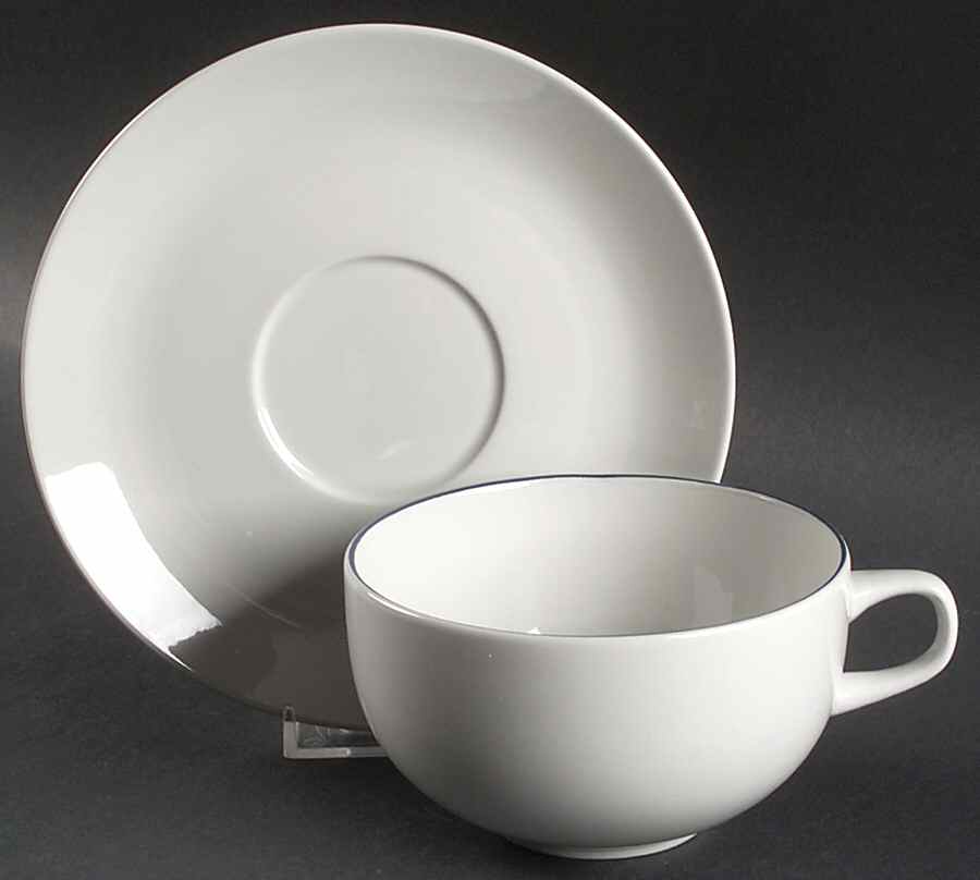 Blue Line Breakfast Cup & Saucer Set by Royal Copenhagen-1