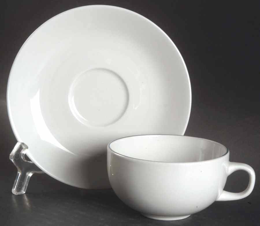 Blue Line Flat Cup & Saucer Set by Royal Copenhagen-1