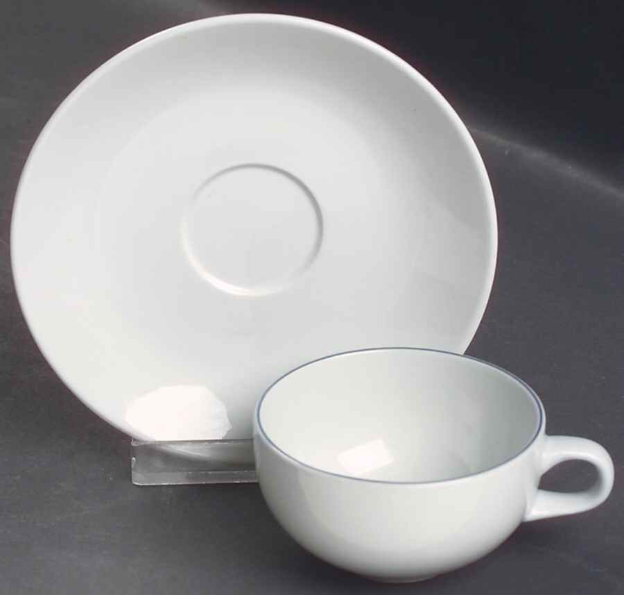 Blue Line Flat Demitasse Cup & Saucer Set by Royal Copenhagen-1