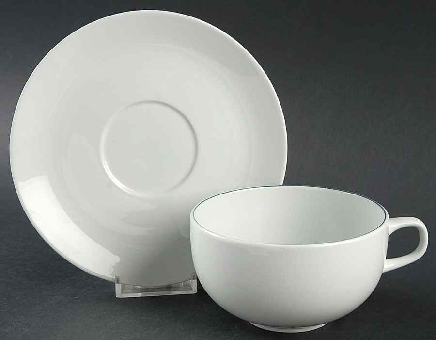 Blue Line Breakfast Cup & Saucer Set by Royal Copenhagen-1