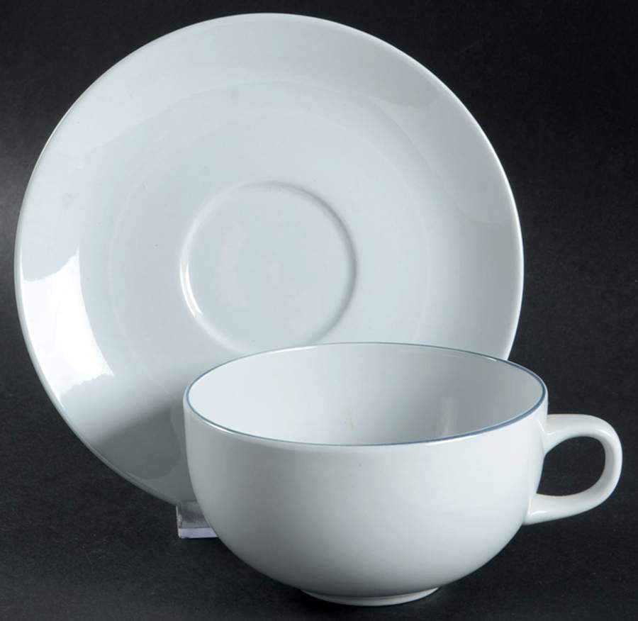 Blue Line Flat Cup & Saucer Set by Royal Copenhagen-1