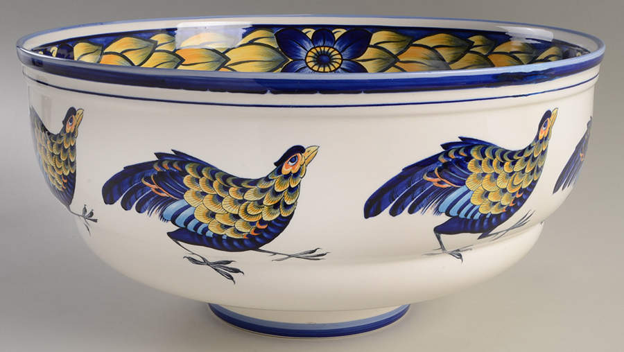 Blue Pheasant 15" Round Serving Bowl by Royal Copenhagen-1