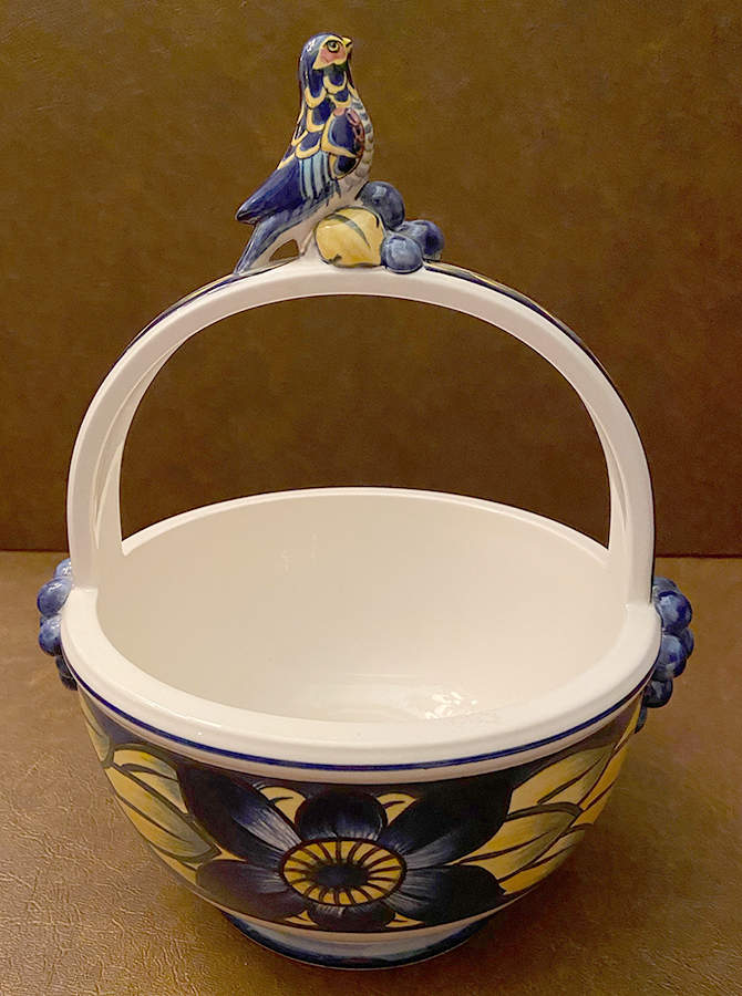 Blue Pheasant 7" Handled Basket by Royal Copenhagen-1