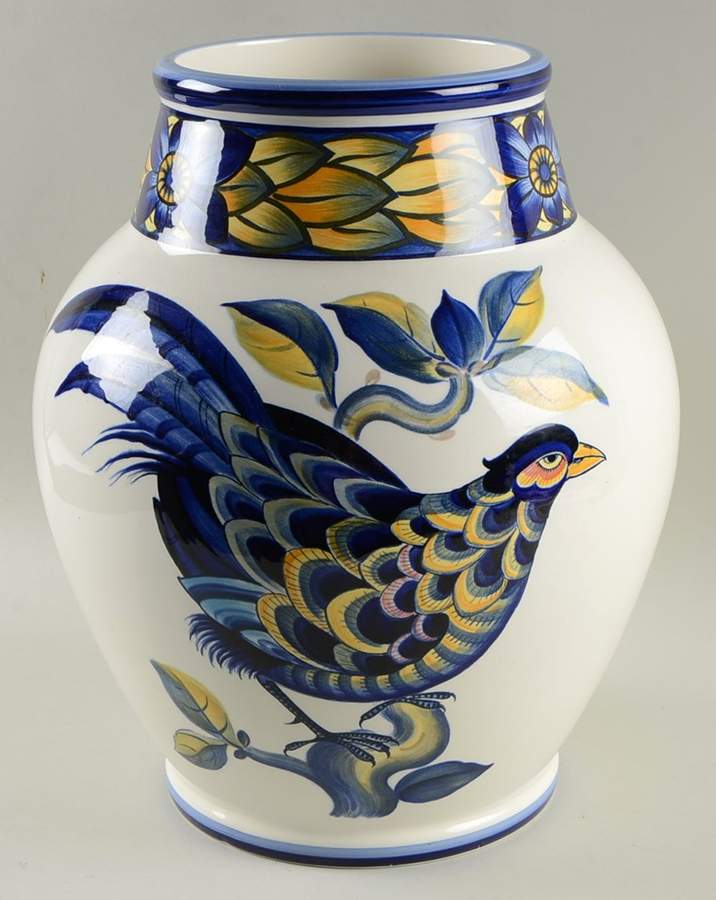 Blue Pheasant 14" Vase by Royal Copenhagen-1
