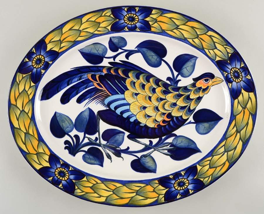 Blue Pheasant 20" Oval Serving Platter by Royal Copenhagen-1