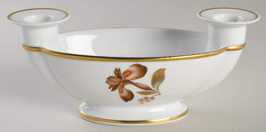 Brown Iris Double Light Candlestick by Royal Copenhagen-1
