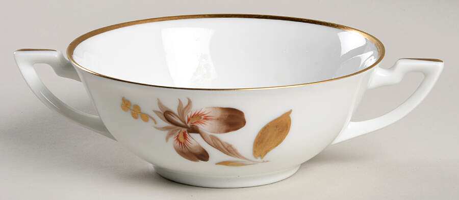 Brown Iris Flat Cream Soup Bowl by Royal Copenhagen-1