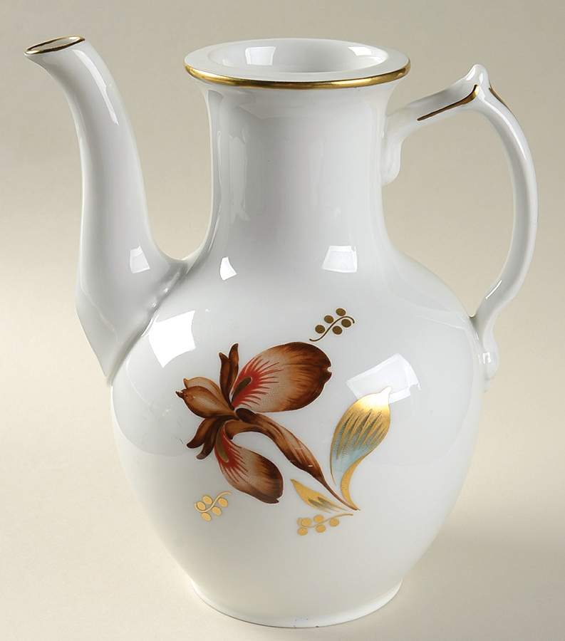 Brown Iris Coffee Pot No Lid by Royal Copenhagen-1