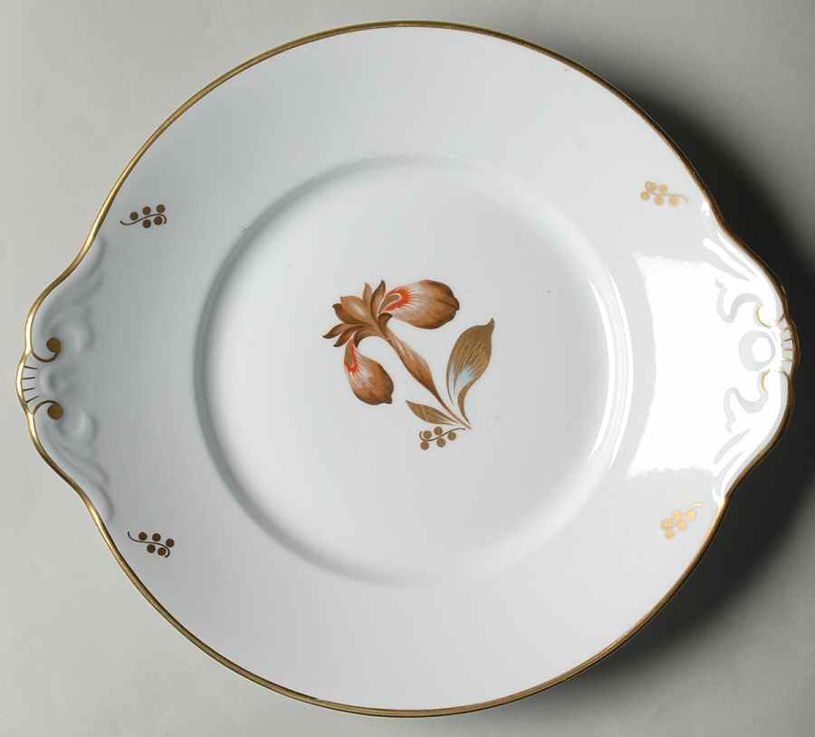 Brown Iris Handled Cake Plate by Royal Copenhagen-1