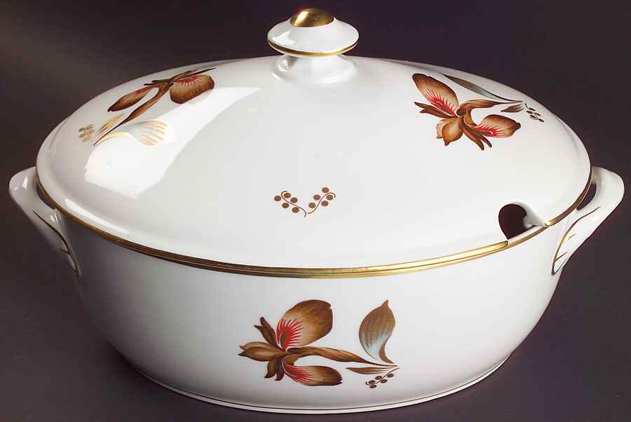 Brown Iris Tureen &  Lid by Royal Copenhagen-1