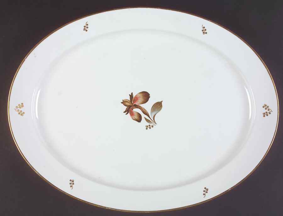Brown Iris 19" Oval Serving Platter by Royal Copenhagen-1