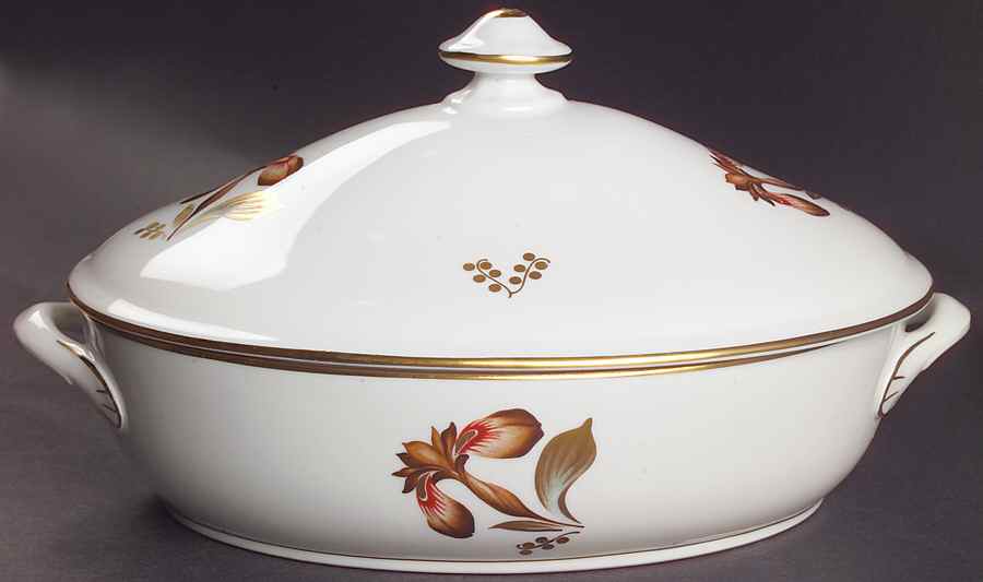 Brown Iris Oval Covered Vegetable by Royal Copenhagen-1
