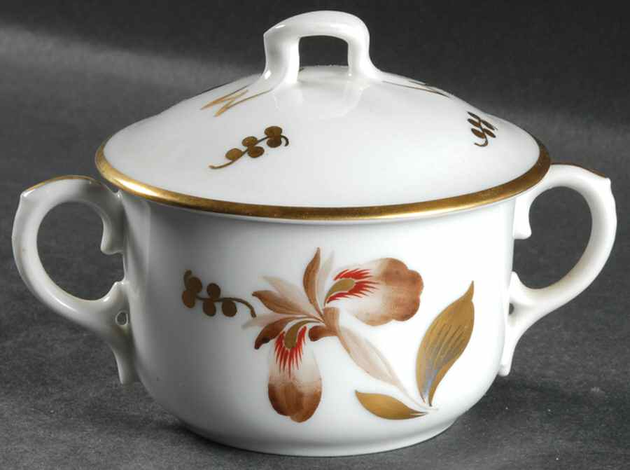 Brown Iris Cream Soup Bowl & Lid Set by Royal Copenhagen-1