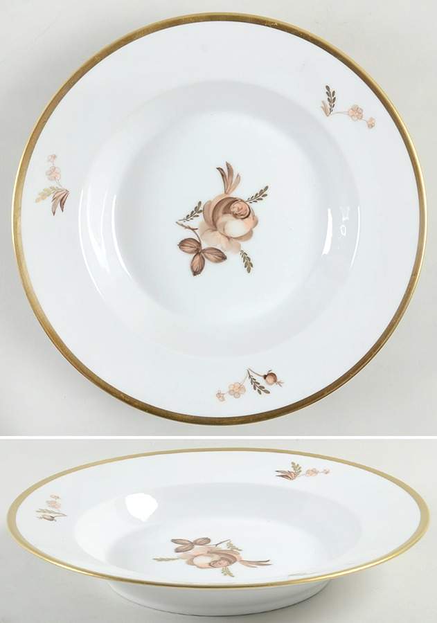 Brown Rose Large Rim Soup Bowl by Royal Copenhagen-1