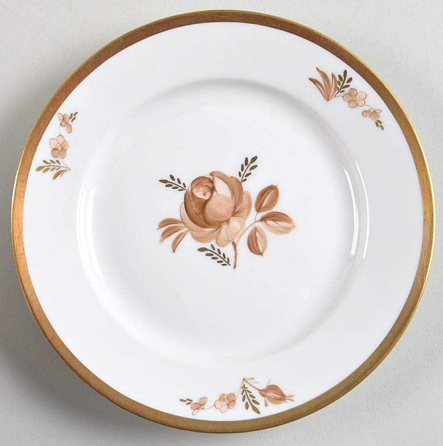 Brown Rose Bread & Butter Plate by Royal Copenhagen-1