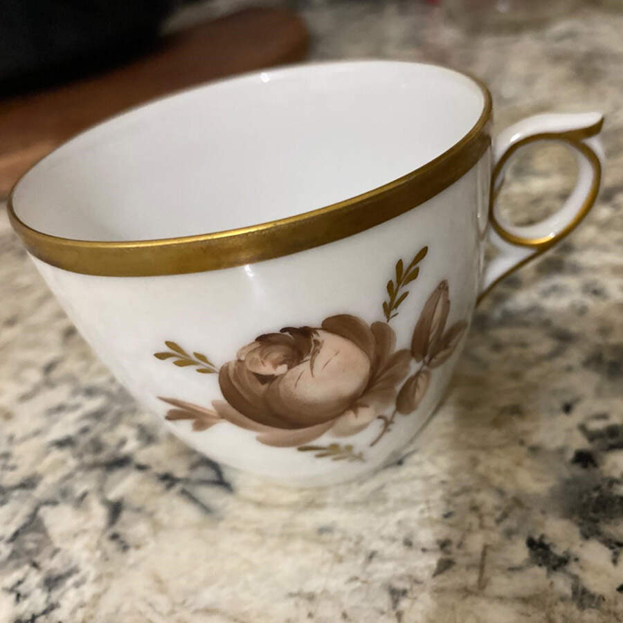 Brown Rose Flat Cup by Royal Copenhagen-1