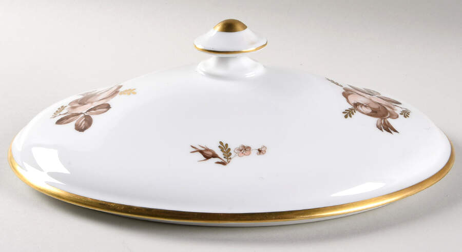 Brown Rose Lid for Tureen by Royal Copenhagen-1