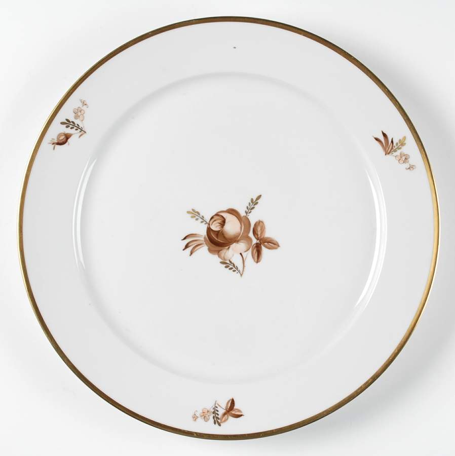 Brown Rose 13" Chop Plate (Round Platter) by Royal Copenhagen-1